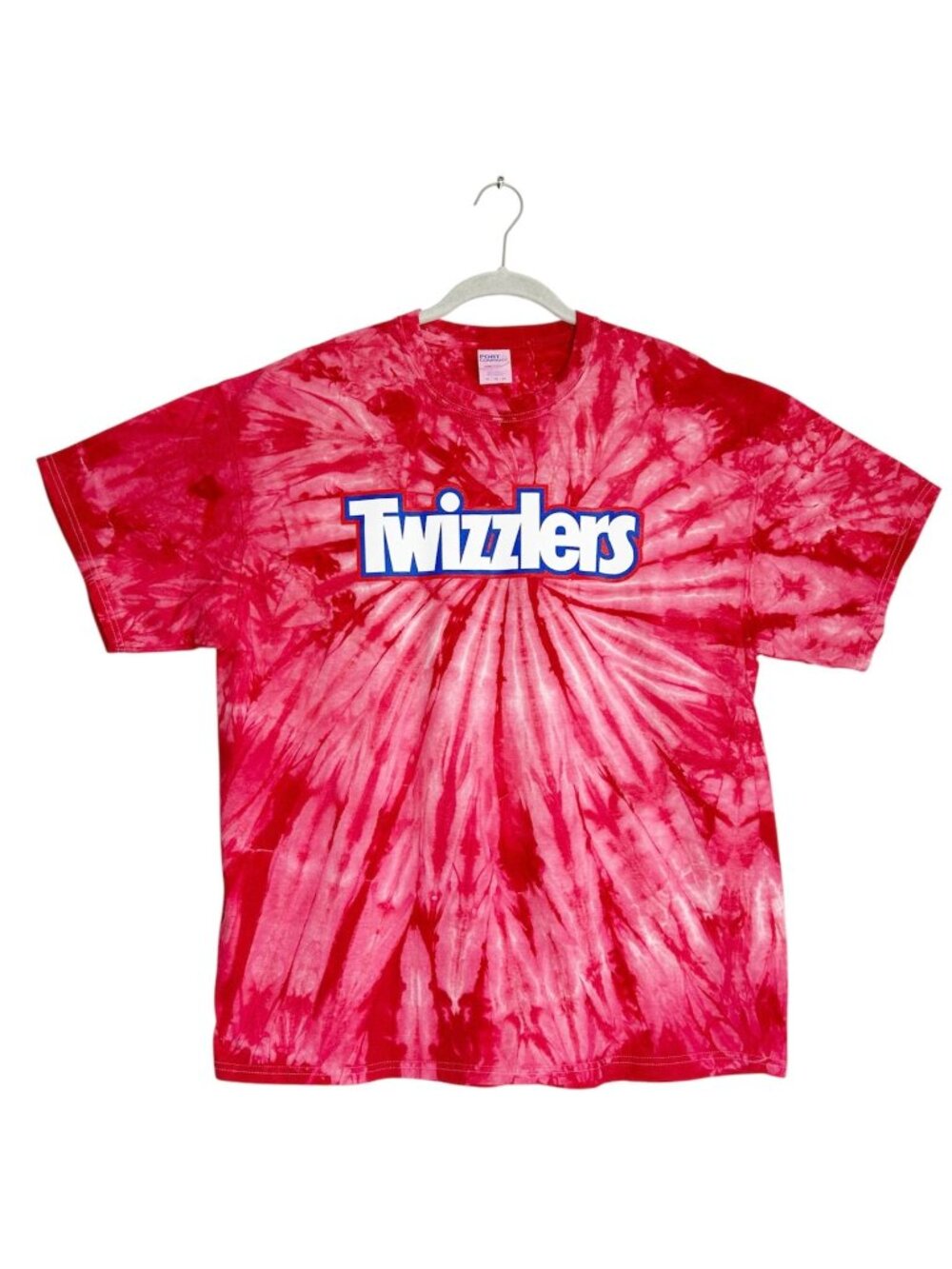 Men's Twizzlers Tie Dye Crewneck Short Sleeve Tee in Red / Pink - Sz XL
